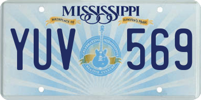 MS license plate YUV569