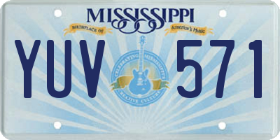 MS license plate YUV571