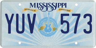 MS license plate YUV573