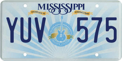 MS license plate YUV575