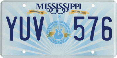 MS license plate YUV576