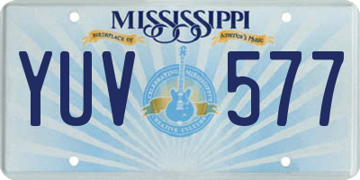 MS license plate YUV577