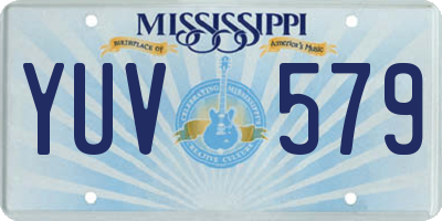 MS license plate YUV579