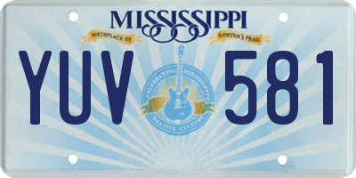 MS license plate YUV581