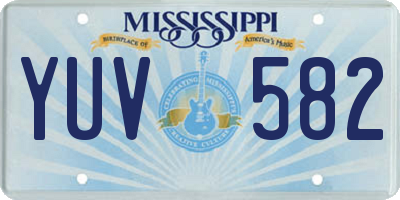 MS license plate YUV582