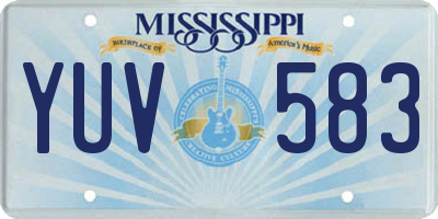 MS license plate YUV583