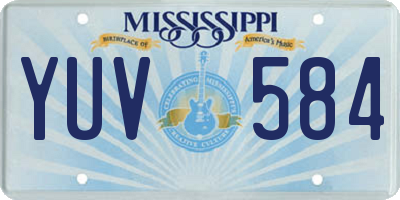 MS license plate YUV584