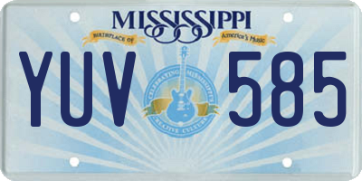 MS license plate YUV585