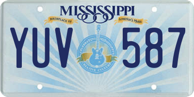 MS license plate YUV587