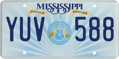 MS license plate YUV588
