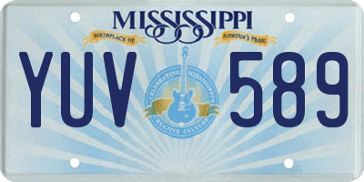 MS license plate YUV589