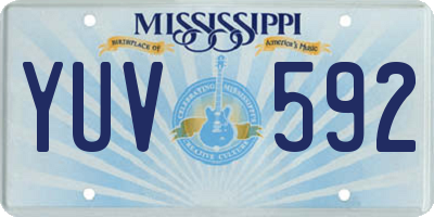 MS license plate YUV592