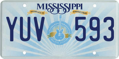 MS license plate YUV593