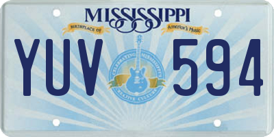 MS license plate YUV594