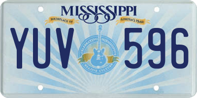 MS license plate YUV596