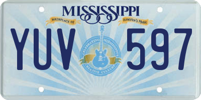 MS license plate YUV597