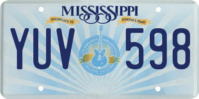 MS license plate YUV598