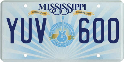 MS license plate YUV600