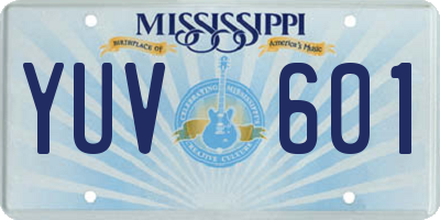 MS license plate YUV601