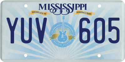 MS license plate YUV605