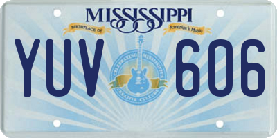 MS license plate YUV606