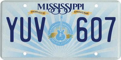 MS license plate YUV607