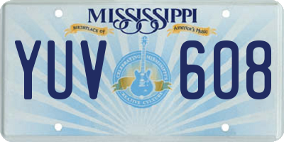 MS license plate YUV608