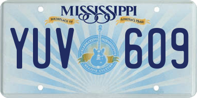 MS license plate YUV609