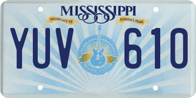 MS license plate YUV610