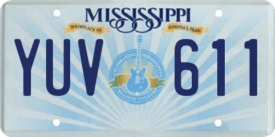 MS license plate YUV611
