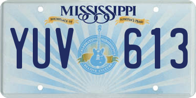 MS license plate YUV613