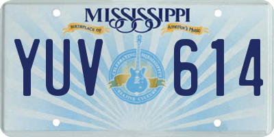 MS license plate YUV614