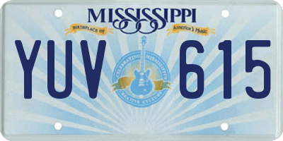 MS license plate YUV615