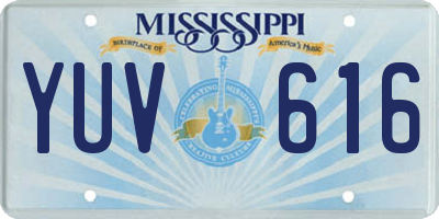 MS license plate YUV616