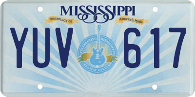 MS license plate YUV617