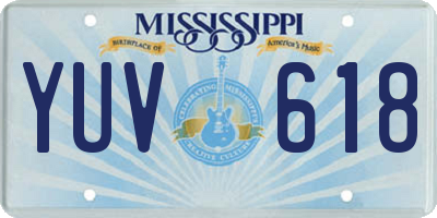 MS license plate YUV618