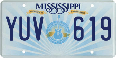 MS license plate YUV619