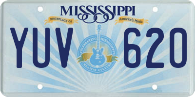 MS license plate YUV620