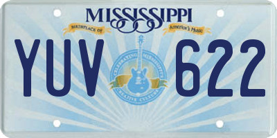 MS license plate YUV622