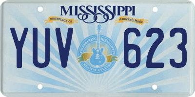 MS license plate YUV623