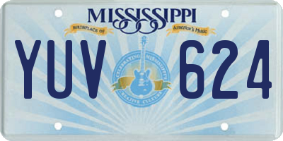 MS license plate YUV624