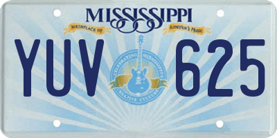 MS license plate YUV625
