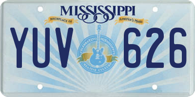 MS license plate YUV626