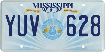MS license plate YUV628