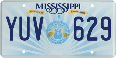 MS license plate YUV629