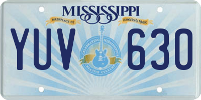 MS license plate YUV630