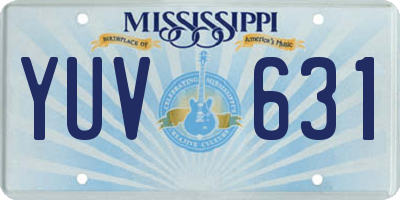 MS license plate YUV631