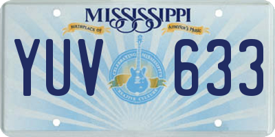 MS license plate YUV633