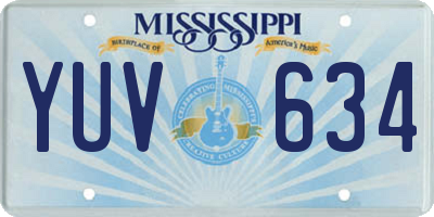 MS license plate YUV634