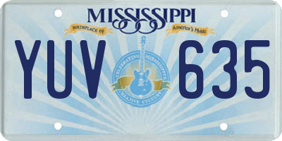 MS license plate YUV635